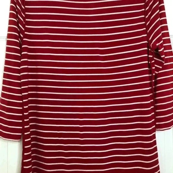 Tahari Long Sleeved Shirt Red & White Striped  Size Medium - Picture 13 of 16